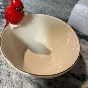 Lenox Winter Greetings Bowl with Figural Cardinal - New